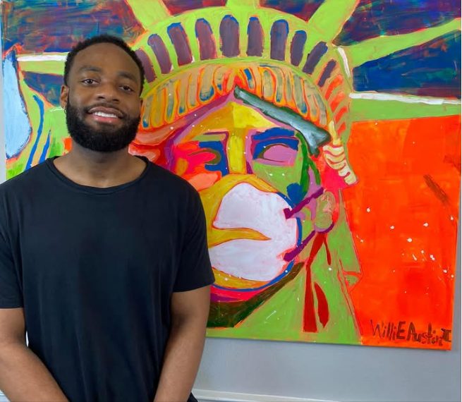 Willie Austin smiling in front of Stay Safe America