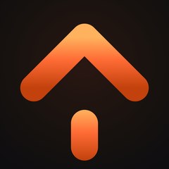 The second theSHFT app icon: an orange arrow on a dark square