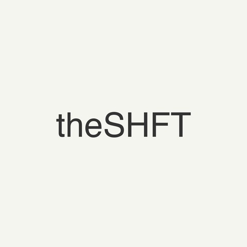 The first theSHFT app icon: the word theSHFT in dark type on an off white square