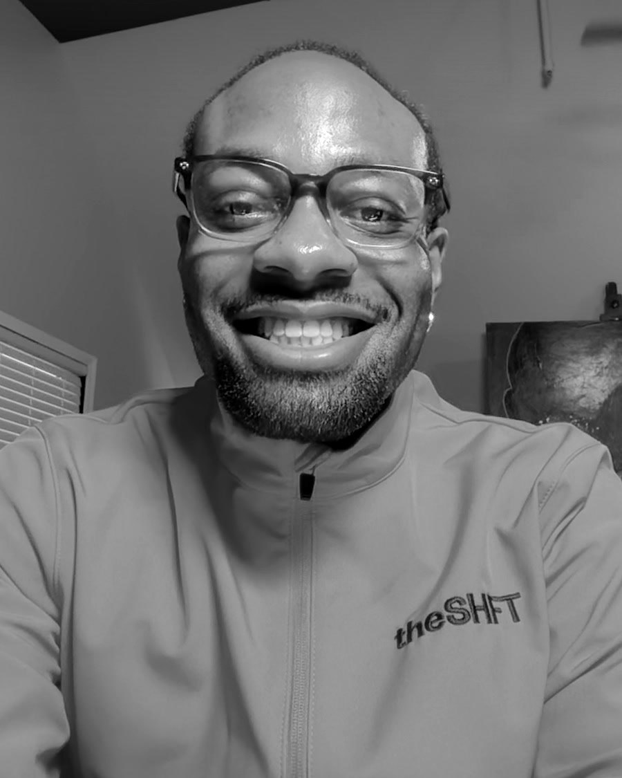 Willie Austin, smiling, wearing a theSHFT jacket